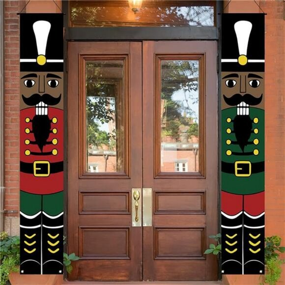 Black Nutcracker Christmas Decorations African American Nutcracker Porch Banner - Picture 4 of 6